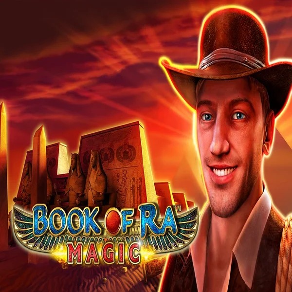 Slots logo of Book of Ra Magic from Greentube at Spinstein Casino