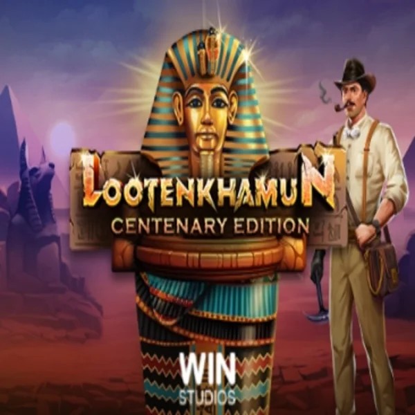 Loot'en Khamun the Dead Sea Scrolls slot logo by Win Studios at Spinstein Casino